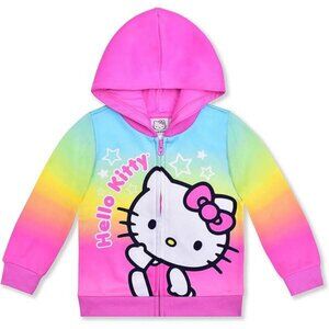 NWT 18 Months Baby Toddler Girl Hello Kitty Hoodie Pink Colourful Pretty Rainbow